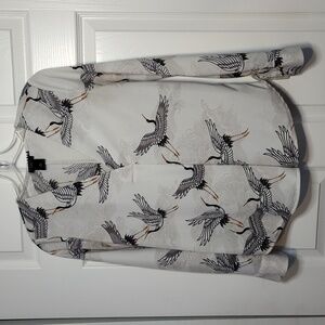 GRH4-Ann Taylor Factory SP LS Crane Blouse